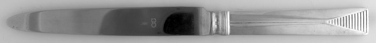 Atlantide Gold (Silverplate, Gold Accent) Knife-New French/Hollow by Christofle France-1