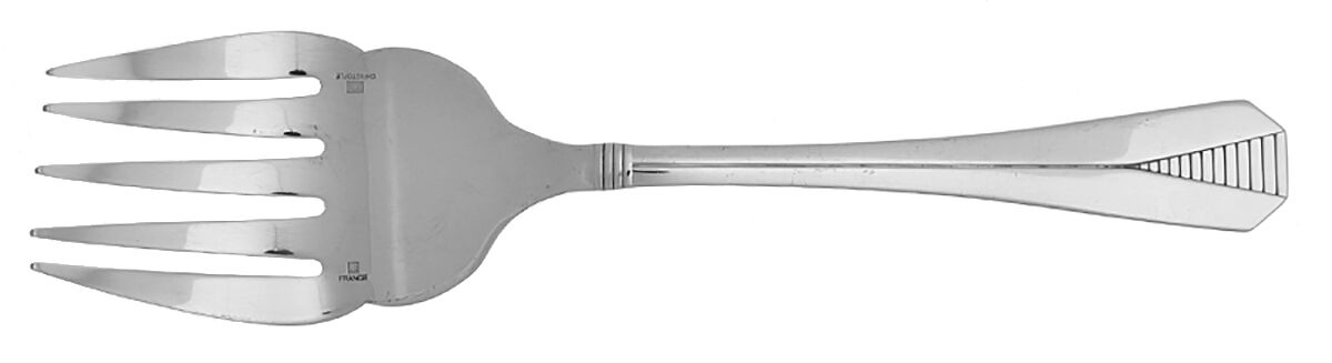 Atlantide (Silverplate) Large Solid Fish Serving Fork by Christofle France-1