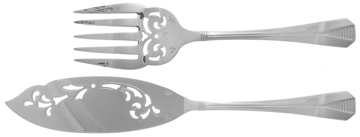 Atlantide (Silverplate) Pierced Fish Serving Set by Christofle France-1