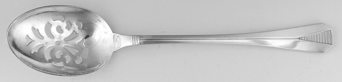 Atlantide (Silverplate) Pierced Solid Serving Spoon by Christofle France-1