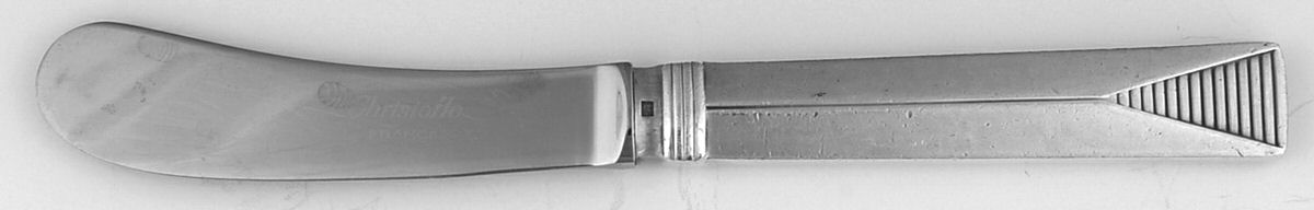 Atlantide (Silverplate) Butter Spreader Hollow Hdl-Paddle/Stainless Blade by Christofle France-1