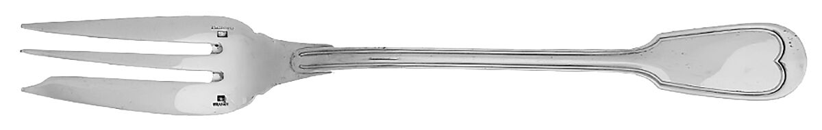 Chinon (Silverplate, 1862) Solid Serving Fork by Christofle France-1