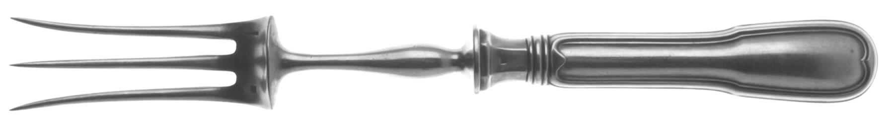 Chinon (Silverplate, 1862) Large Stainless-Prong Roast Carving Fork by Christofle France-1