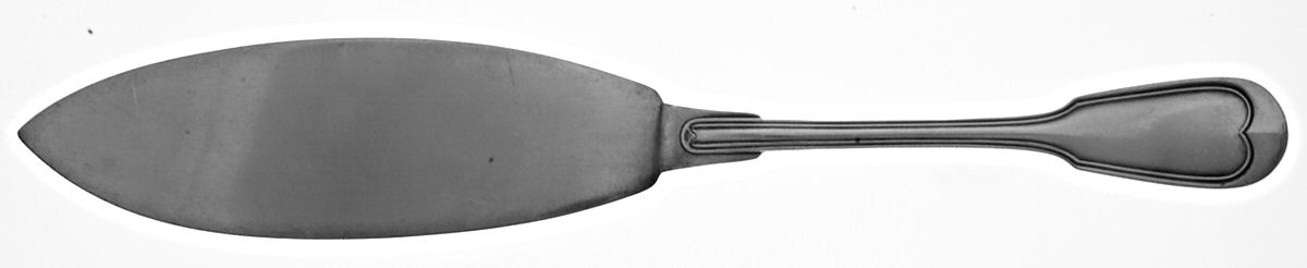 Chinon (Silverplate, 1862) Large Solid Fish Serving Knife by Christofle France-1