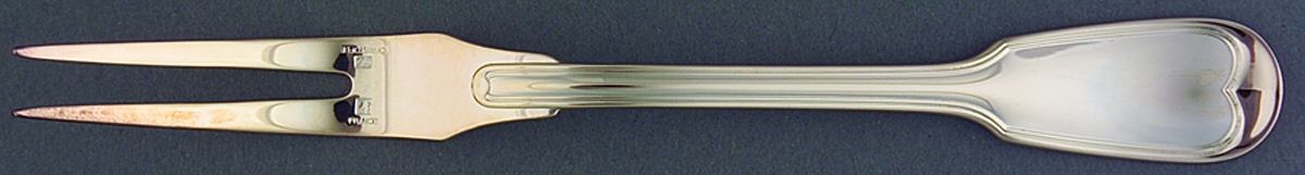 Chinon (Silverplate, 1862) Small 2-Tine Cold Meat Serving Fork by Christofle France-1