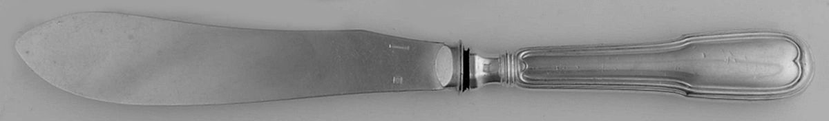 Chinon (Silverplate, 1862) Individual Hollow Handle Fish Knife,Slvp Blade by Christofle France-1