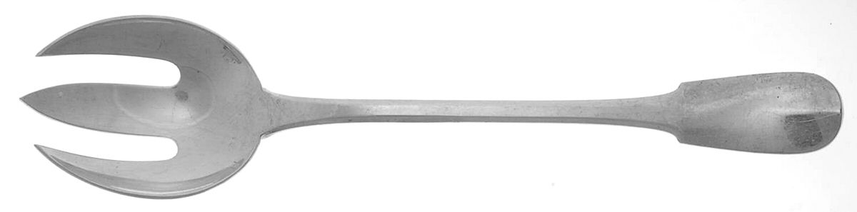 Cluny (Silverplate, 1963) Solid Salad Serving Fork by Christofle France-1