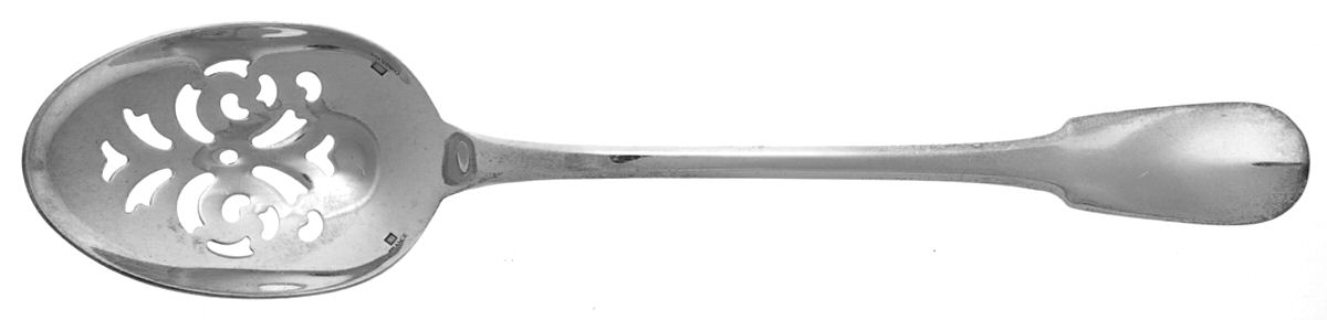 Cluny (Silverplate, 1963) Pierced Solid Serving Spoon by Christofle France-1