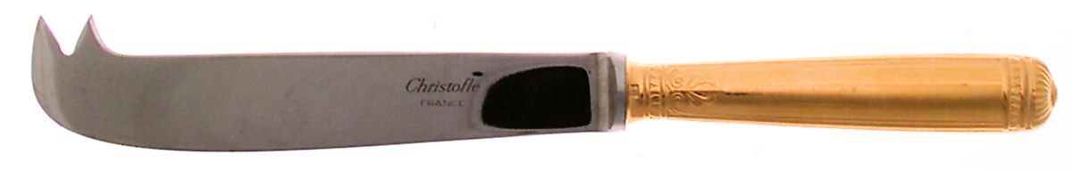 Malmaison-Gold (Gold Electroplate) Solid Cheese Serving Pick by Christofle France-1