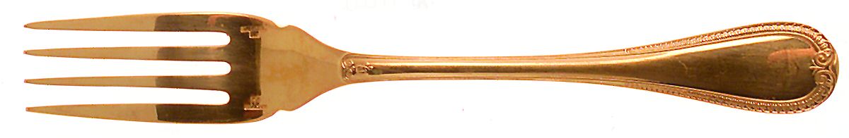 Malmaison-Gold (Gold Electroplate) Individual Solid Fish Fork by Christofle France-1