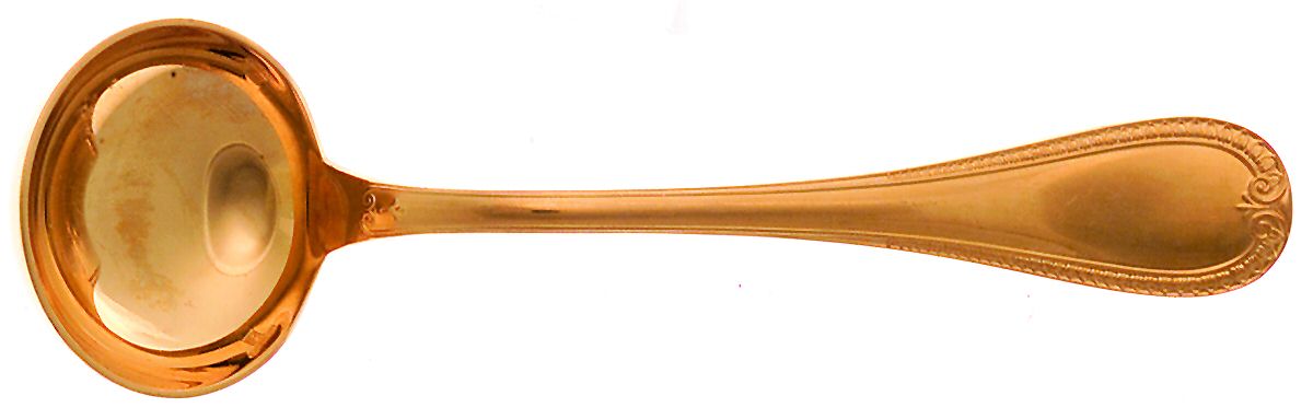 Malmaison-Gold (Gold Electroplate) Solid Piece Cream Ladle by Christofle France-1
