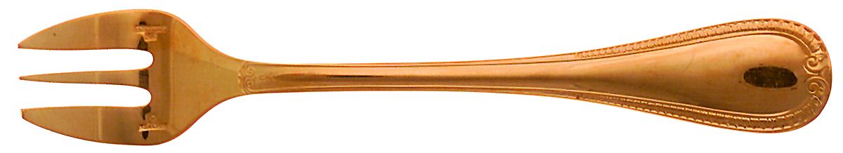Malmaison-Gold (Gold Electroplate) Oyster Fork by Christofle France-1