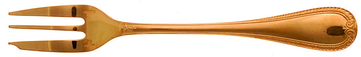 Malmaison-Gold (Gold Electroplate) Pastry Fork by Christofle France-1