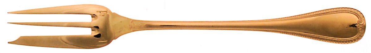 Malmaison-Gold (Gold Electroplate) Solid Serving Fork by Christofle France-1