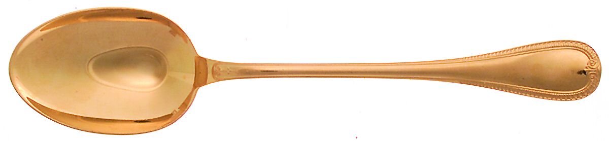 Malmaison-Gold (Gold Electroplate) Solid Serving Spoon by Christofle France-1