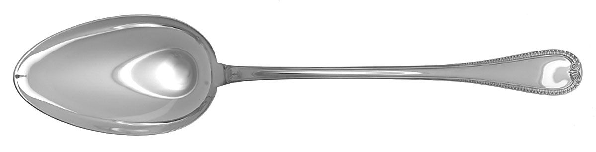 Malmaison (Silverplate, 1967) Large Solid Serving Spoon by Christofle France-1