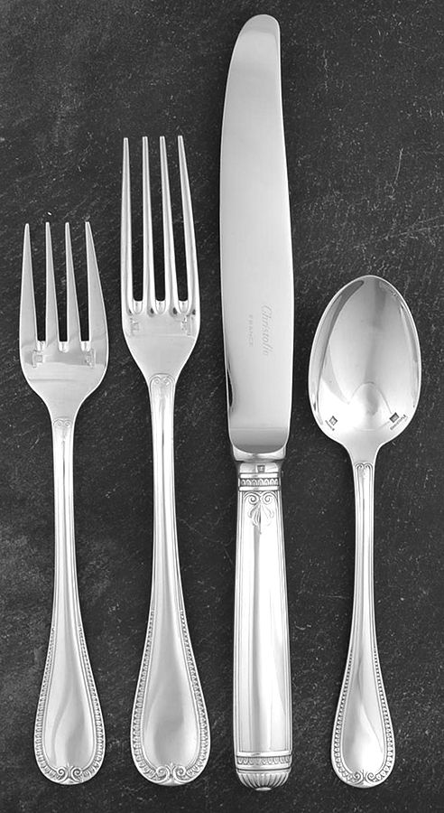 Malmaison (Silverplate, 1967) 4 Piece Place Setting by Christofle France-1