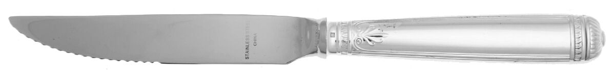 Malmaison (Silverplate, 1967) Steak Knife Individual Hollow, Serrate HC by Christofle France-1