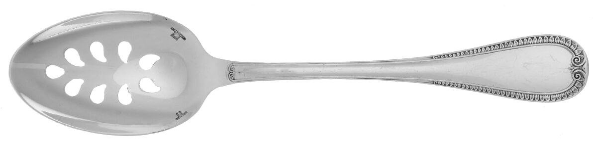 Malmaison (Silverplate, 1967) Cold Meat Fork Large, Stainless Tines HC by Christofle France-1