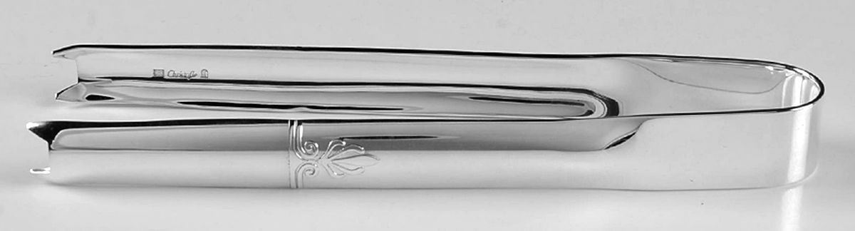 Malmaison (Silverplate, 1967) Large Ice Serving Tongs by Christofle France-1
