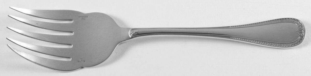 Malmaison (Silverplate, 1967) Large Solid Fish Serving Fork by Christofle France-1