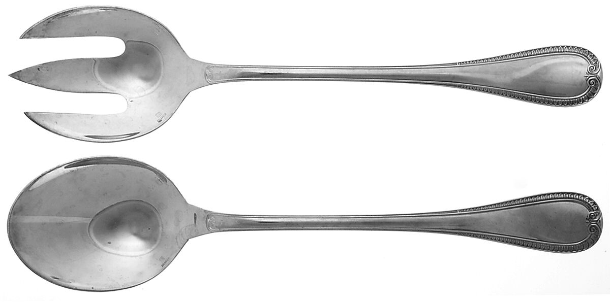 Malmaison (Silverplate, 1967) (2 Pc) Solid Salad Set by Christofle France-1