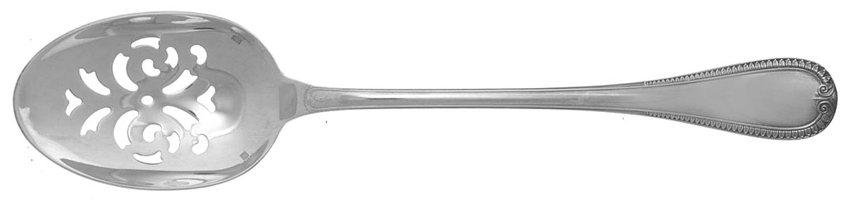 Malmaison (Silverplate, 1967) Pierced Solid Serving Spoon by Christofle France-1