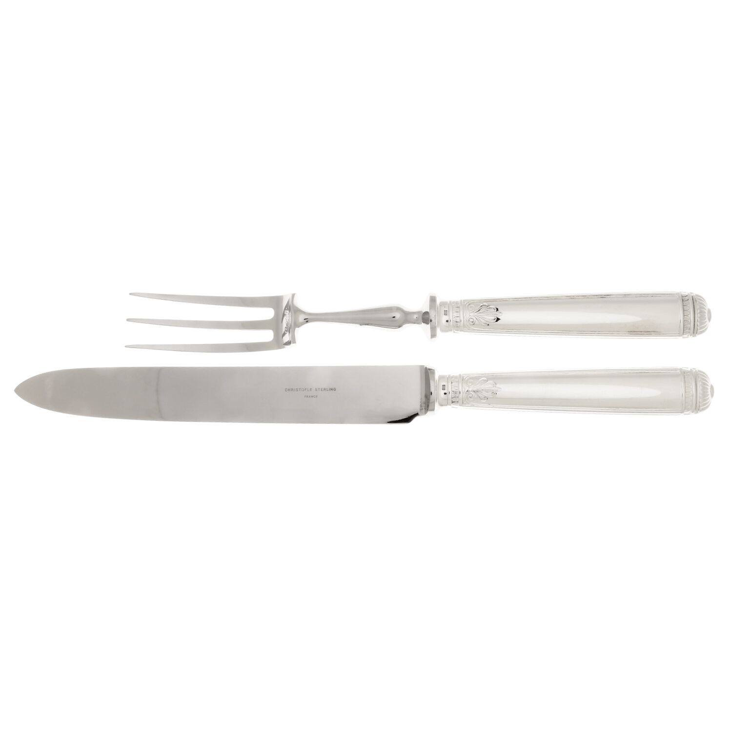 Malmaison (Sterling) Large 2-Piece Roast Carving Set w/Stainless Blade by Christofle France-1