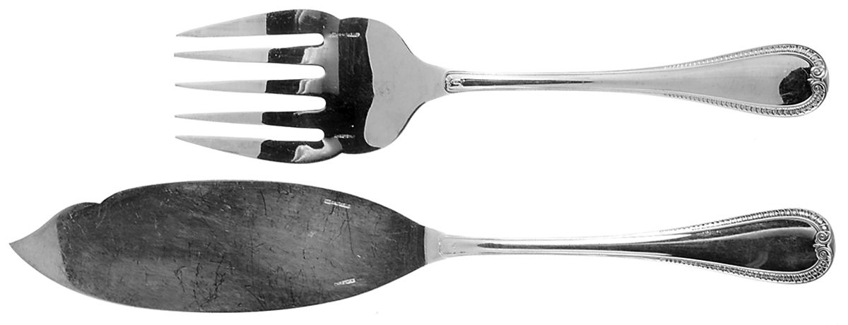 Malmaison (Sterling) 2 Piece Large Solid Fish Serving Set by Christofle France-1