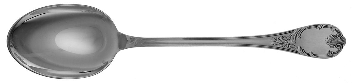 Marly (Silverplate, Satin Handle) Solid Serving Spoon by Christofle France-1