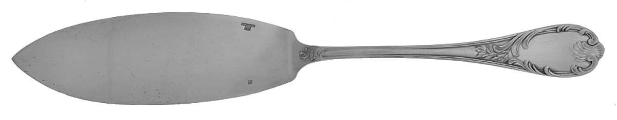 Marly (Silverplate, Satin Handle) Large Solid Fish Serving Knife by Christofle France-1