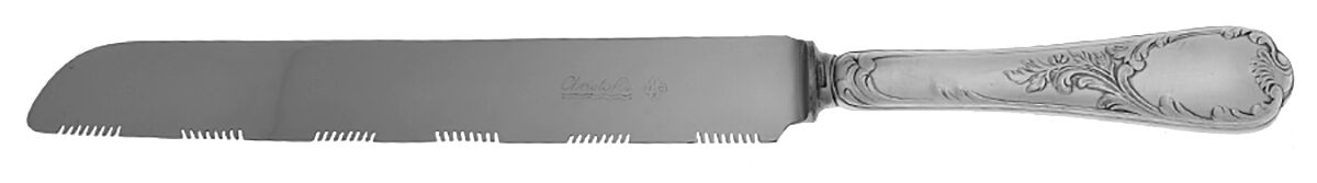Marly (Silverplate, Satin Handle) Bread Knife with Stainless Blade by Christofle France-1