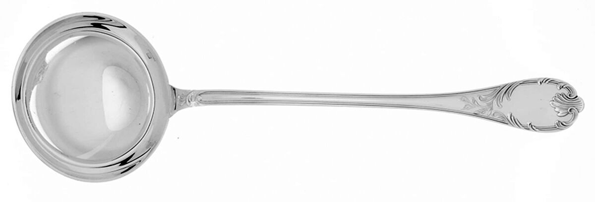 Marly (Silverplate, Satin Handle) Solid Soup Ladle by Christofle France-1