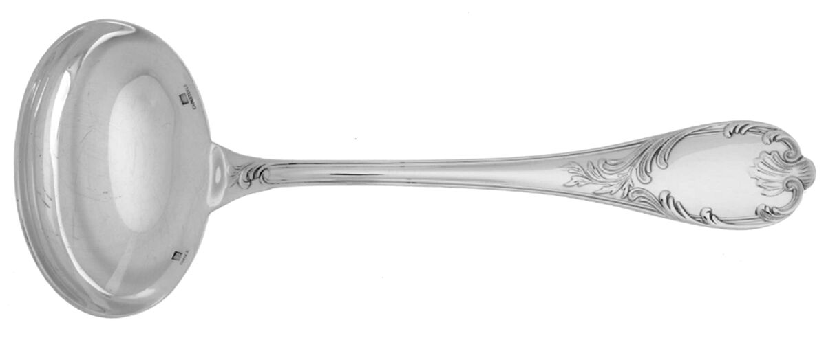Marly (Silverplate, Satin Handle) Individual Gravy Spoon by Christofle France-1