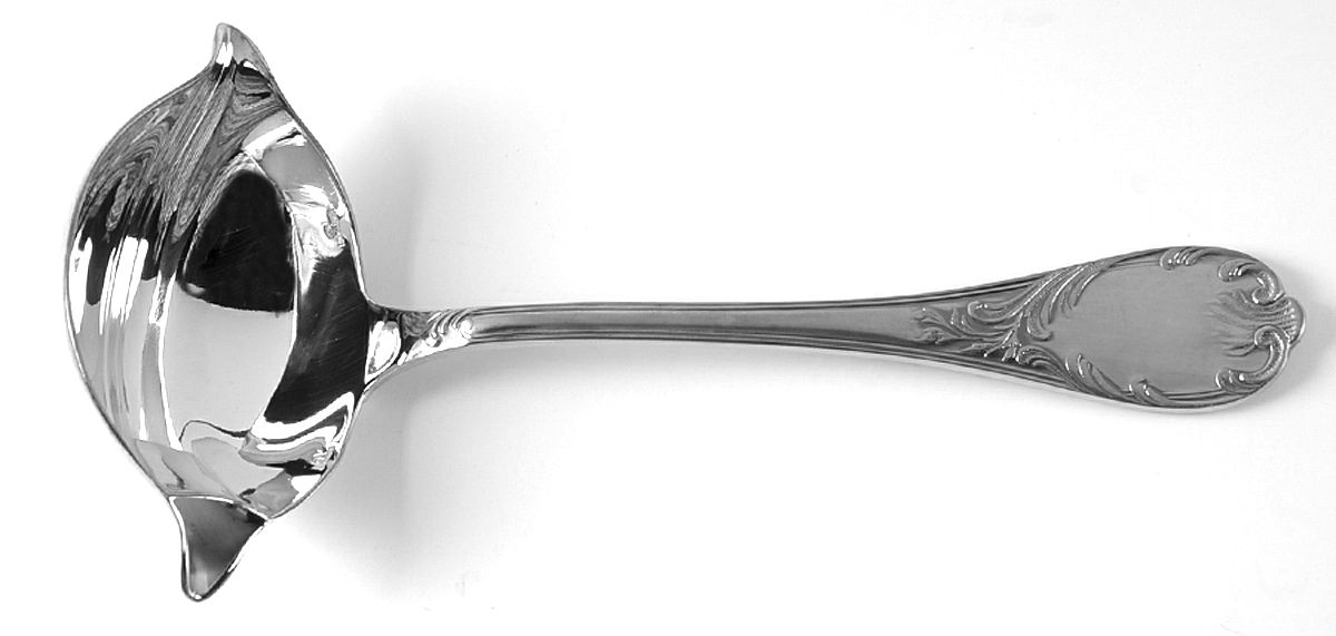 Marly (Silverplate, Satin Handle) Ladle-Gravy/Solid Piece 2 Spout with Strainer by Christofle France-1