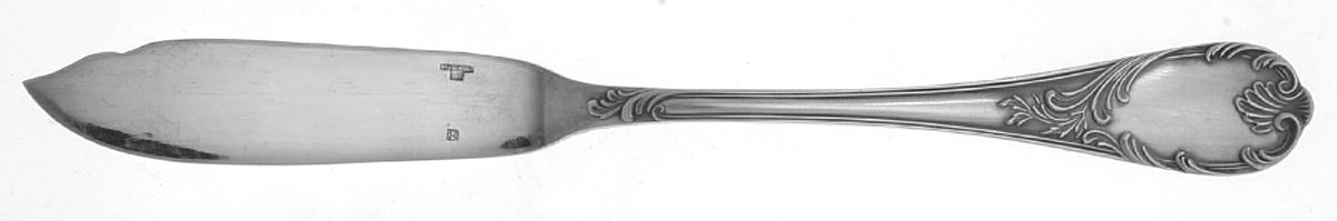 Marly (Silverplate, Satin Handle) Individual Solid Fish Knife by Christofle France-1