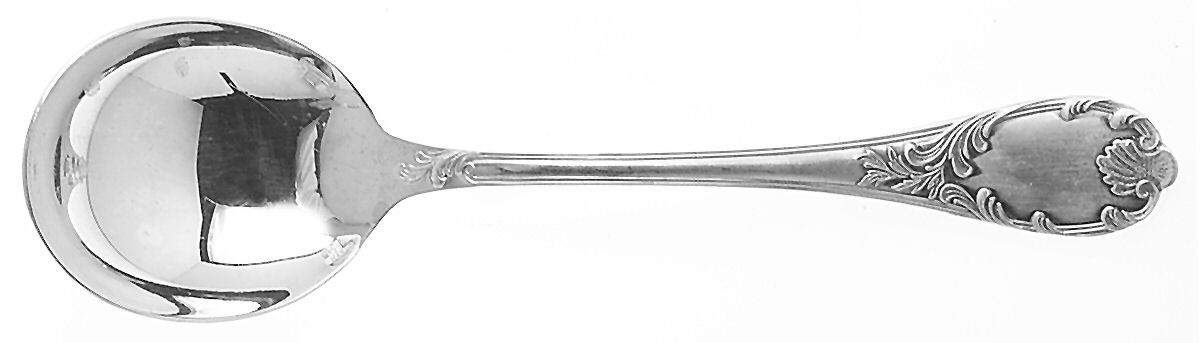 Marly (Silverplate, Satin Handle) Round Bowl Soup Spoon (Cream Soup) by Christofle France-1