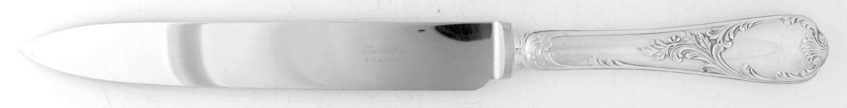 Marly (Silverplate, Satin Handle) Large Stainless Blade Roast Carving Knife by Christofle France-1