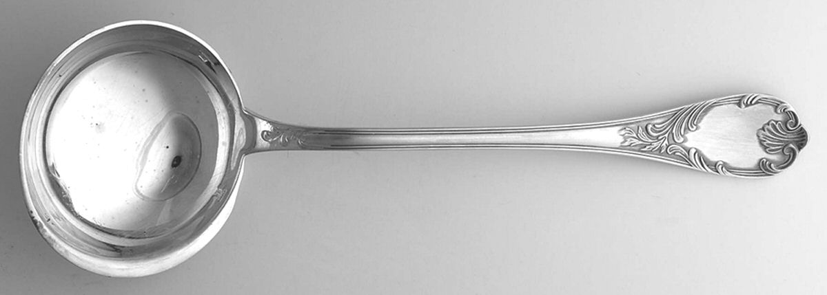 Marly (Silverplate, Satin Handle) Dessert Ladle, Solid Piece by Christofle France-1