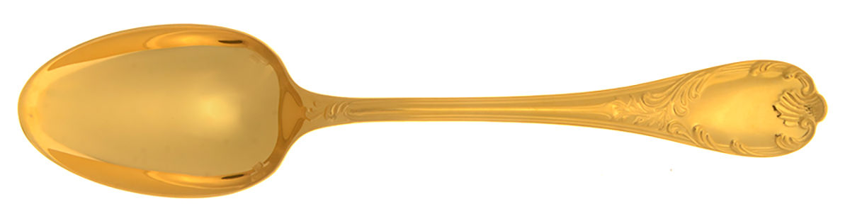 Marly (Gold Electroplate) Dessert/Oval Soup Spoon by Christofle France-1