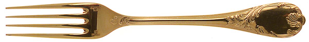 Marly (Gold Electroplate) Dessert Fork by Christofle France-1