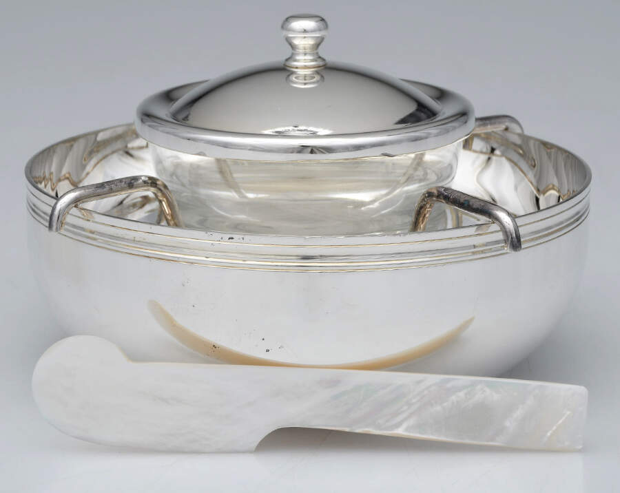 Silverplate Hollowware 5" 5 Piece Caviar Server Set by Christofle France-1