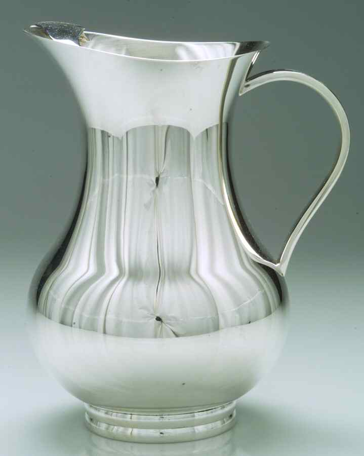 Silverplate Hollowware Plated Water Pitcher with Ice Lip by Christofle France-1