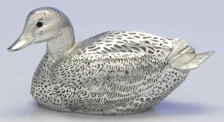 Silverplate Hollowware Duck Figurine by Christofle France-1