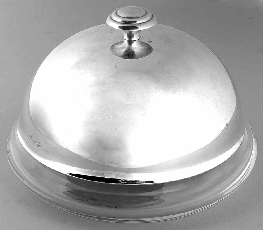 Silverplate Hollowware Round Covered Butter with Glass Liner by Christofle France-1