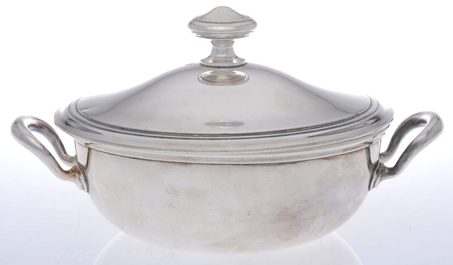 Silverplate Hollowware Silverplate Round Covered Casserole by Christofle France-1