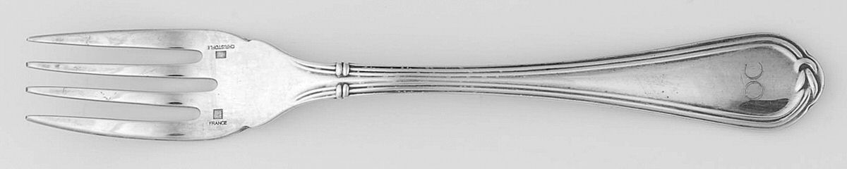 Oceana (Silverplate) Individual Solid Fish Fork by Christofle France-1