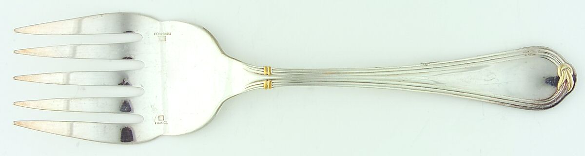 Oceana Gold (Silverplate) Large Solid Fish Serving Fork by Christofle France-1