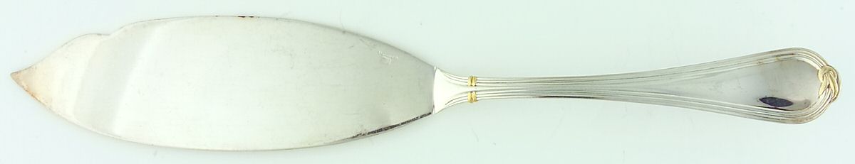 Oceana Gold (Silverplate) Large Solid Fish Serving Knife by Christofle France-1