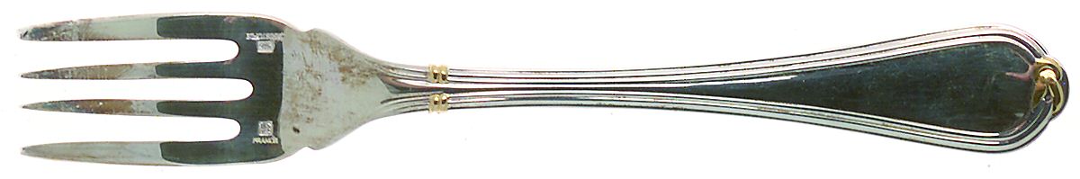 Oceana Gold (Silverplate) Individual Solid Fish Fork by Christofle France-1